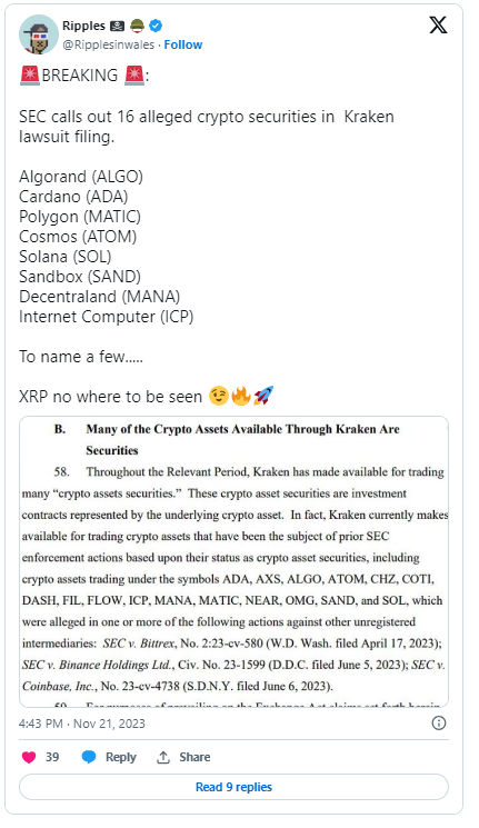 Kraken反击SEC，指责其案件存在缺陷