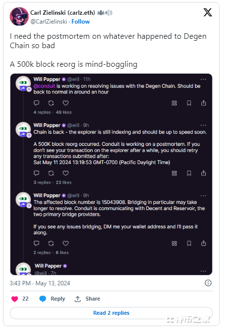 去中心化投资协议Syndicate联合创始人Will Papper最近透露Degen Chain面临运营挑战